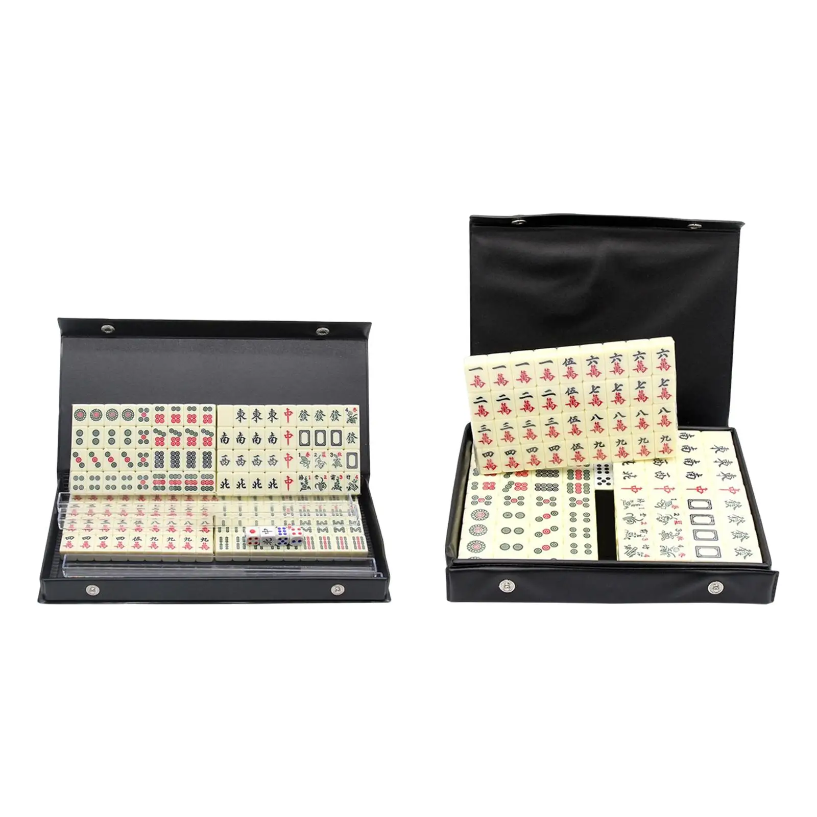 

Travel Chinese Mahjong Game Set with Dices Table Game Friends Leisure Time Portable 144 Tiles Mahjong for 4 Player Family
