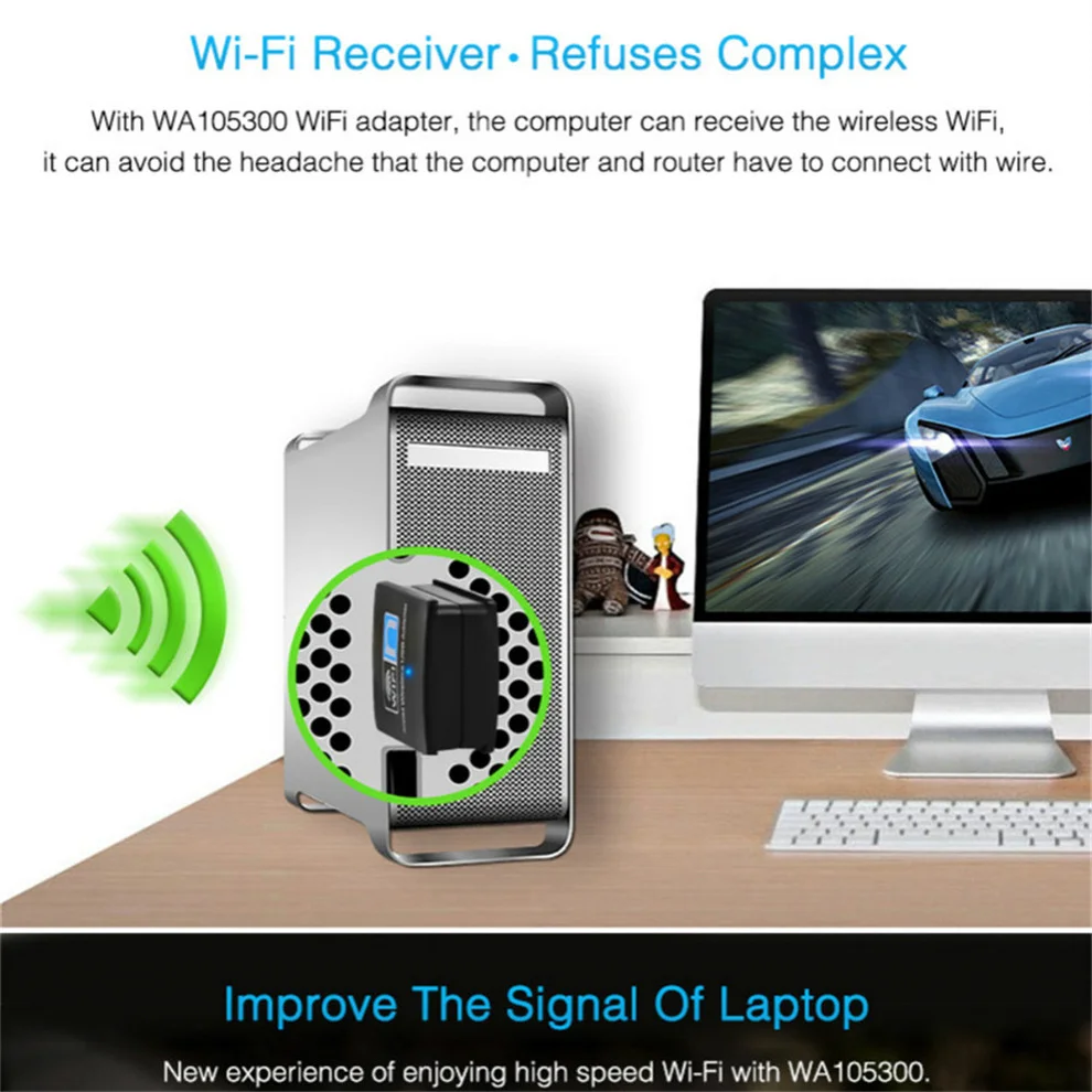 USB Wi-Fi адаптер LccKaa 300 Мбит/с 2 4 ГГц 802.11n |