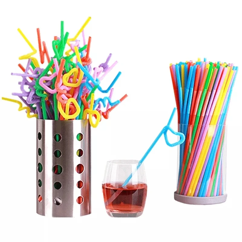 

200pcs Drinking Straw Fashion Creative Straw Disposable Straws Cocktail Straws Wedding Birthday Party Decorations Party Supplies