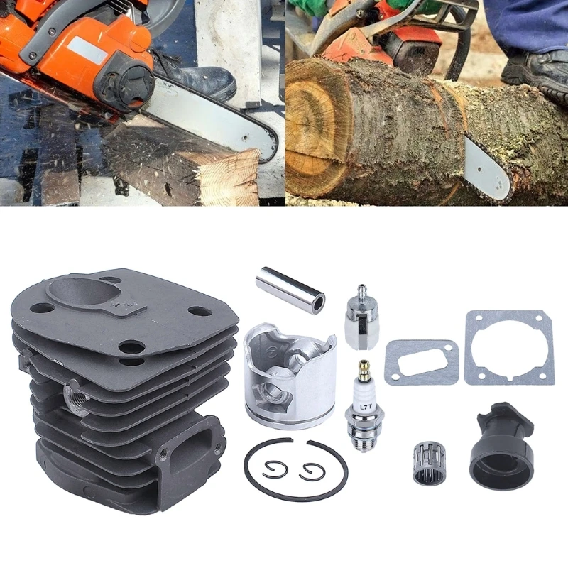 

44MM Nikasil Plated Chainsaw Cylinder Piston Gasket Replacement Parts Kit for husqvarnas 350 351 353 346XP