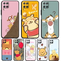 beautiful winnie the pooh phone case for samsung a32 a52 a52s a72 a02 a22 a03 a02s a03s a13 a53 a73 a23 a13 5g lite black luxury