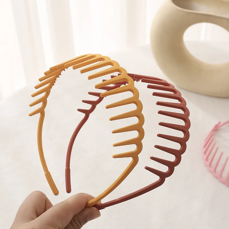 

Fashion Simple Headdress Solid Color Resin Hair Comb Hairbands Headband Hair Hoop Bezel With Teeth Hair Accessories For Women