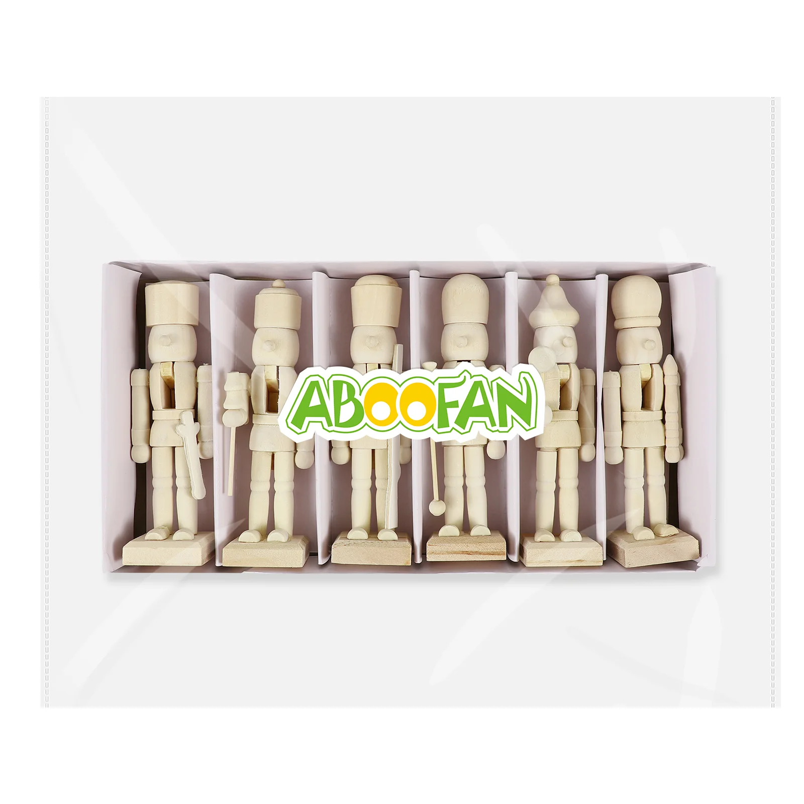 6 шт. Рождественская кукла неокрашенный Щелкунчик украшают фигурки украшения