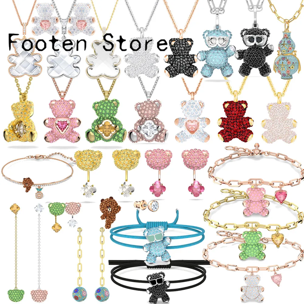 

SWA 2022 Fine Jewelry Sets Elements Necklace Bracelet Earrings Flower of Life Shining Crystal Lady Romantic Jewelrys Gift