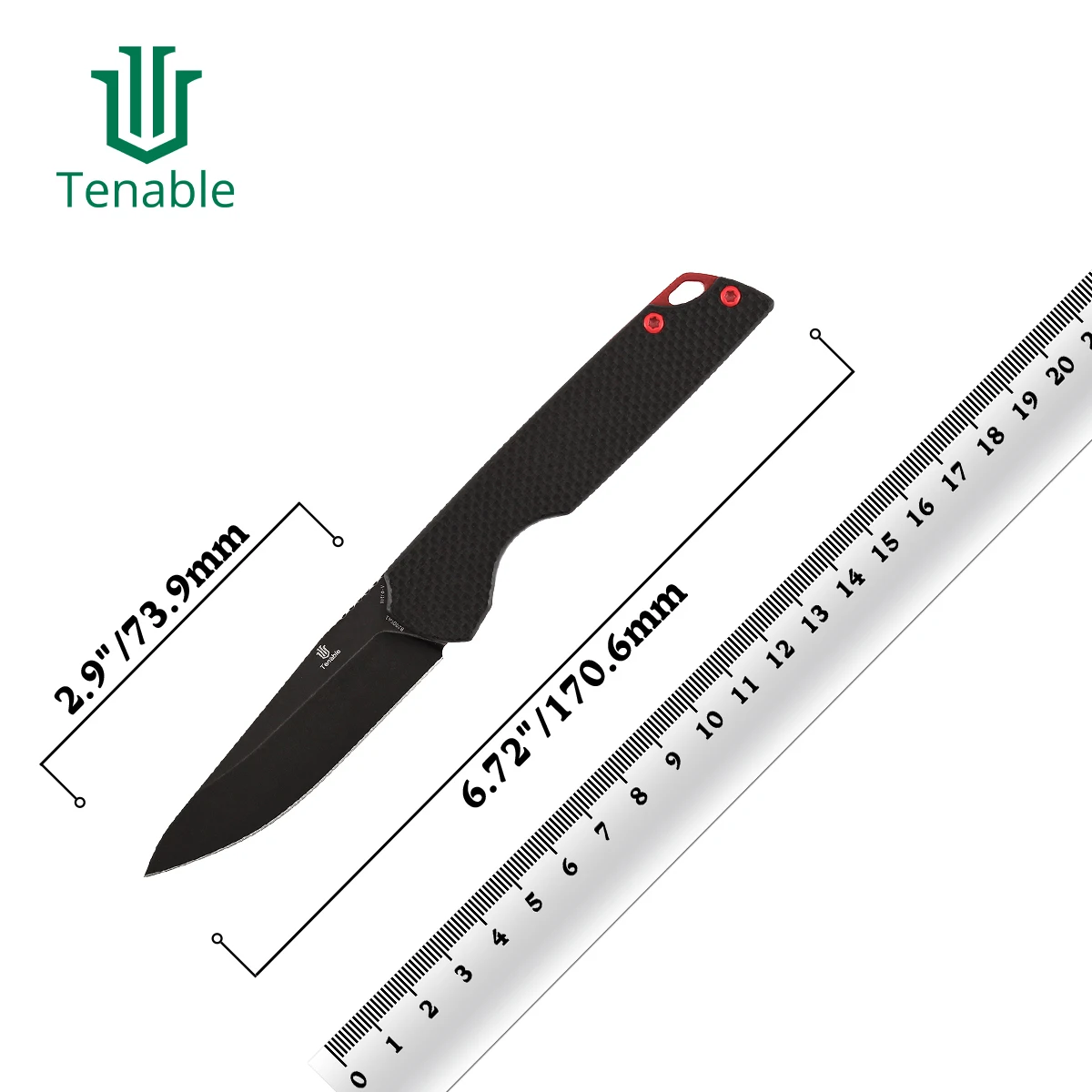 Фото Складные ножи Tenable B2005 Mini Warrior с нитро-вейовым клинком длиной 2,9 дюйма и рукоятью из G10/акрила/микарты/углеродного волокна. Полезные ножи и снаряжение. №1