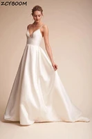 whiteivory wedding dresses 2022 simple elegant bride dress sleeveless wedding gowns spaghetti straps satin a line bridal gowns