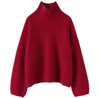 turtleneck 100 cashmere winter warm sweater women new latest fashion for women 2022 clothes thick high street loose fitting