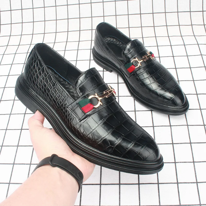 Четыре сезона Новинка мужские туфли Louboutins из крокодиловой кожи Женская Повседневная Банкетная кожаная обувь большого размера D5132