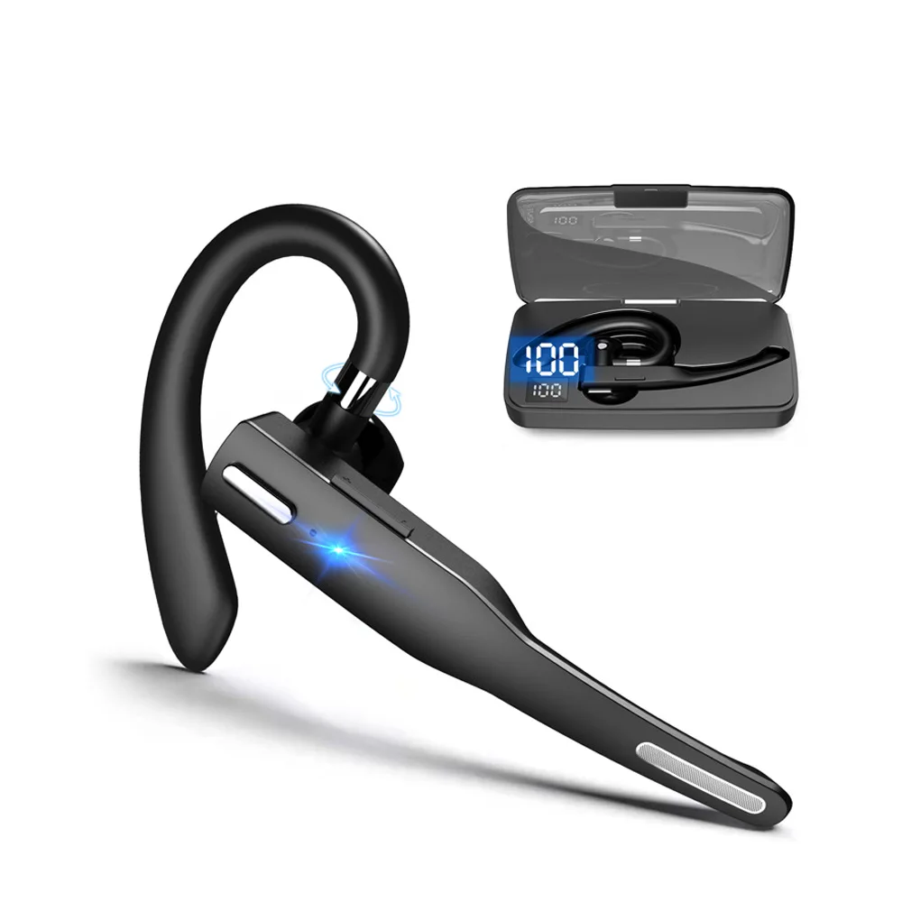 

10H Bluetooth Hands free Business Earphone Wireless Headphones Single Handsfree For Driving HD Call Earbuds Microphone Headset