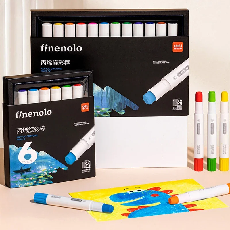 Цветная Водорастворимая вращающаяся акриловая кисть для карандашей 6/12 шт.