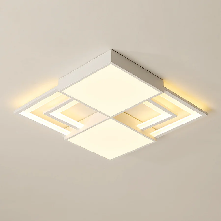 

Simple Modern Square Led Ceiling Lamp Bedroom Study Room Restaurant Office Creative Acrylic Personality Dimmable Light