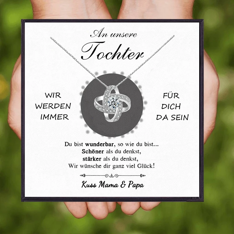 Подарочные ожерелья для дочки Tochter женское немецкое ожерелье с кулоном подарок