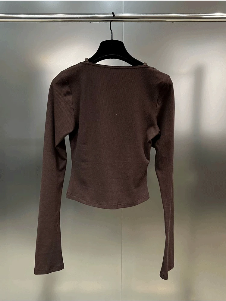 Gyaru Sle Сексуальная Лоскутная кружевная рубашка на бретельках с длинным рукавом