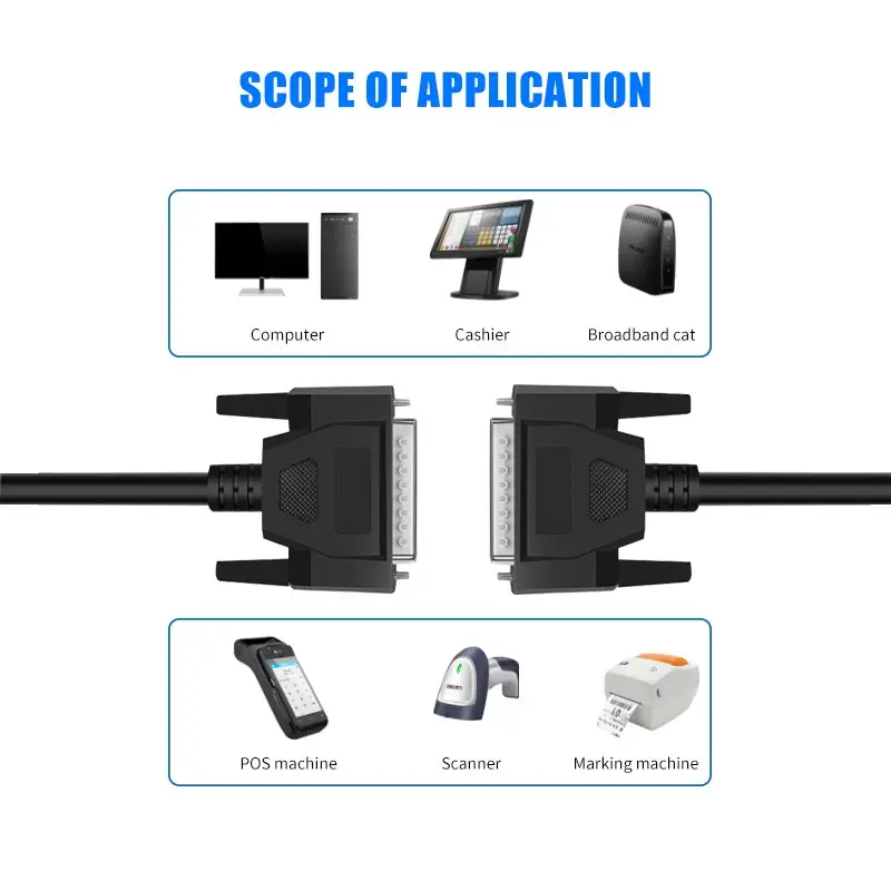 Кабель-удлинитель DB44 из чистой меди с двумя штекерами на одном конце и разъемом