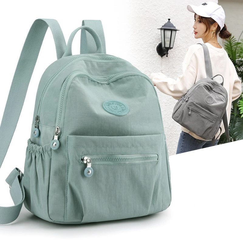 

New Backpack women's large capacity all-match backpack Female light travel bag Teenage Girl Nylon Cloth Rucksack School Bookbag