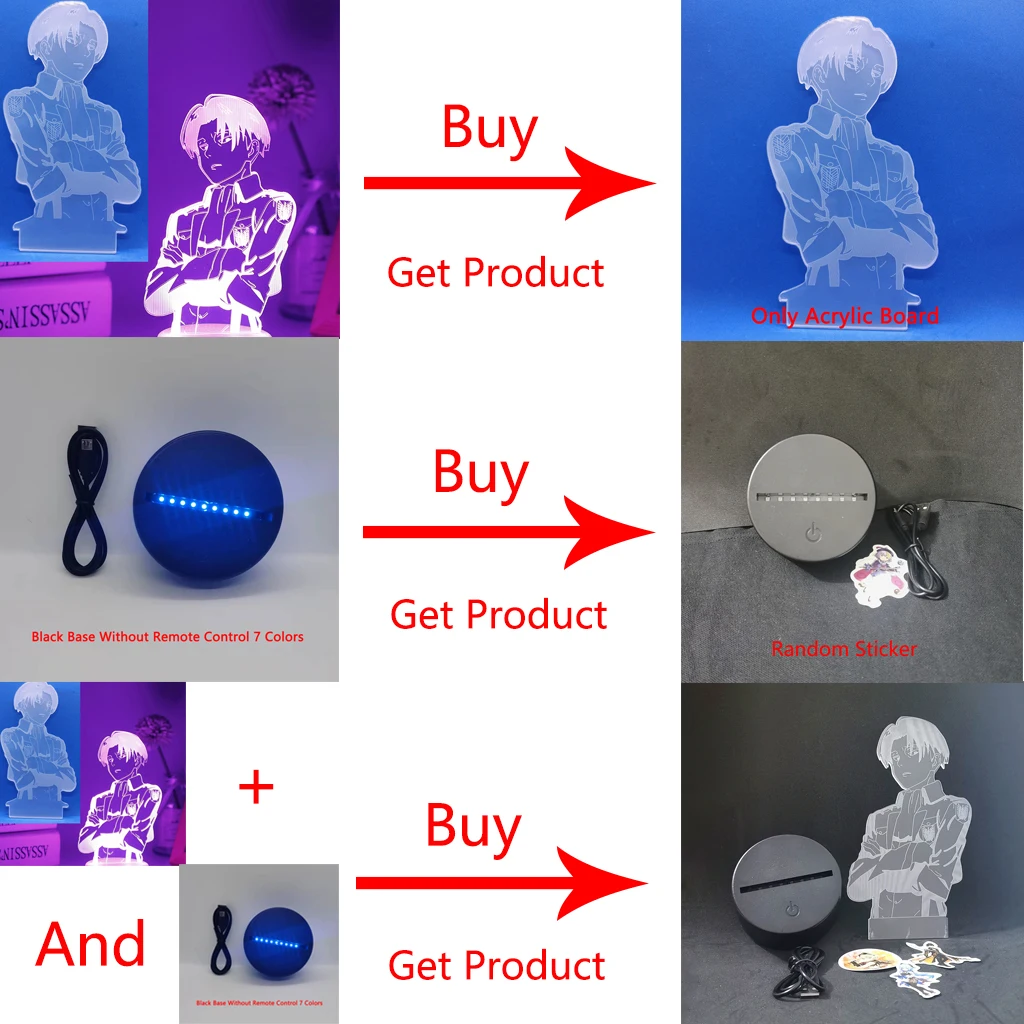 Светодиодный ночсветильник из аниме атака на Титанов лампа для заката декора