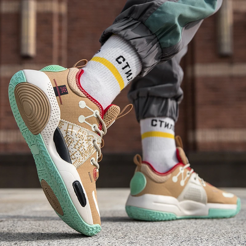 High Quality Comfortable Breathable Basketball Shoes 2023 Spring New Mens Sports Fashion Anti-slip Rubber Outsole Shoes 36-45