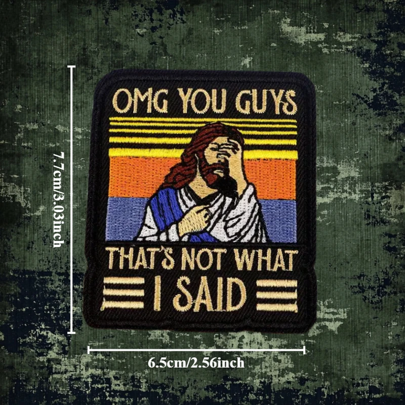 ОМГ ВЫ ПИТАНИЕ КОТО НЕ ЧТО я САДИИТЬ Иисуса нашивки с вышивкой забавные на