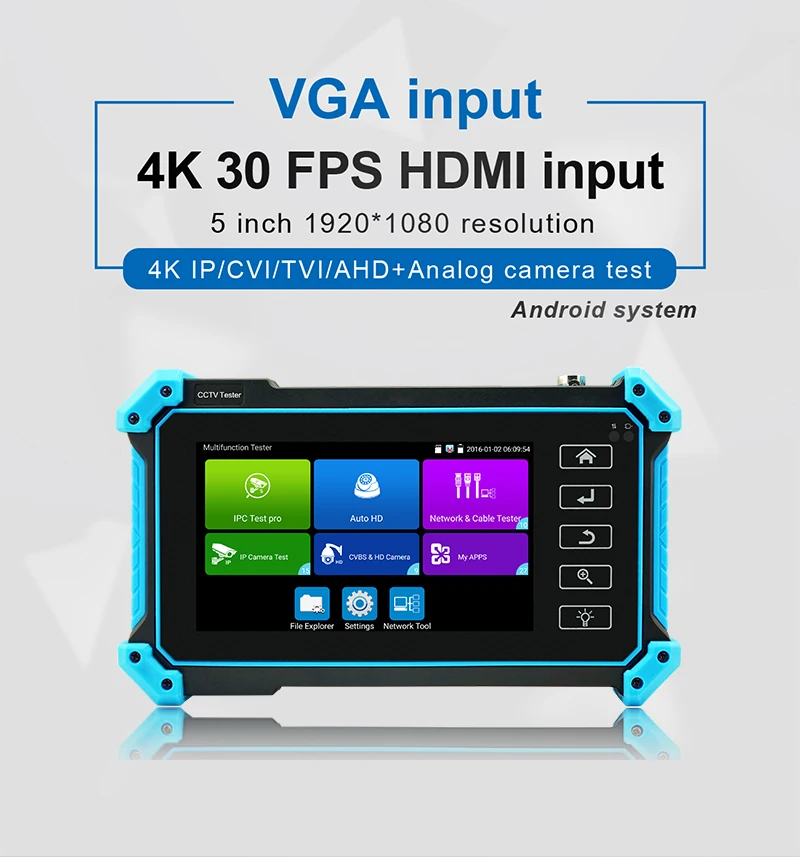 Тестер для телевизора CC 4K IPC тестер 8 Мп AHD CVI TV SDI с HDMI VGA входом монитор IP камеры CF