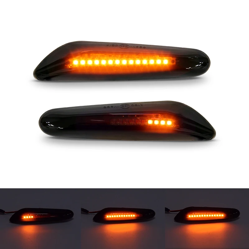 

2pcSmoke Lens Dynamic Flowing LED Turn Signal Side Marker Light Blinker Lamp for BMW E90 E91 E92 E93 E60 E87 E82 E46 Accessories
