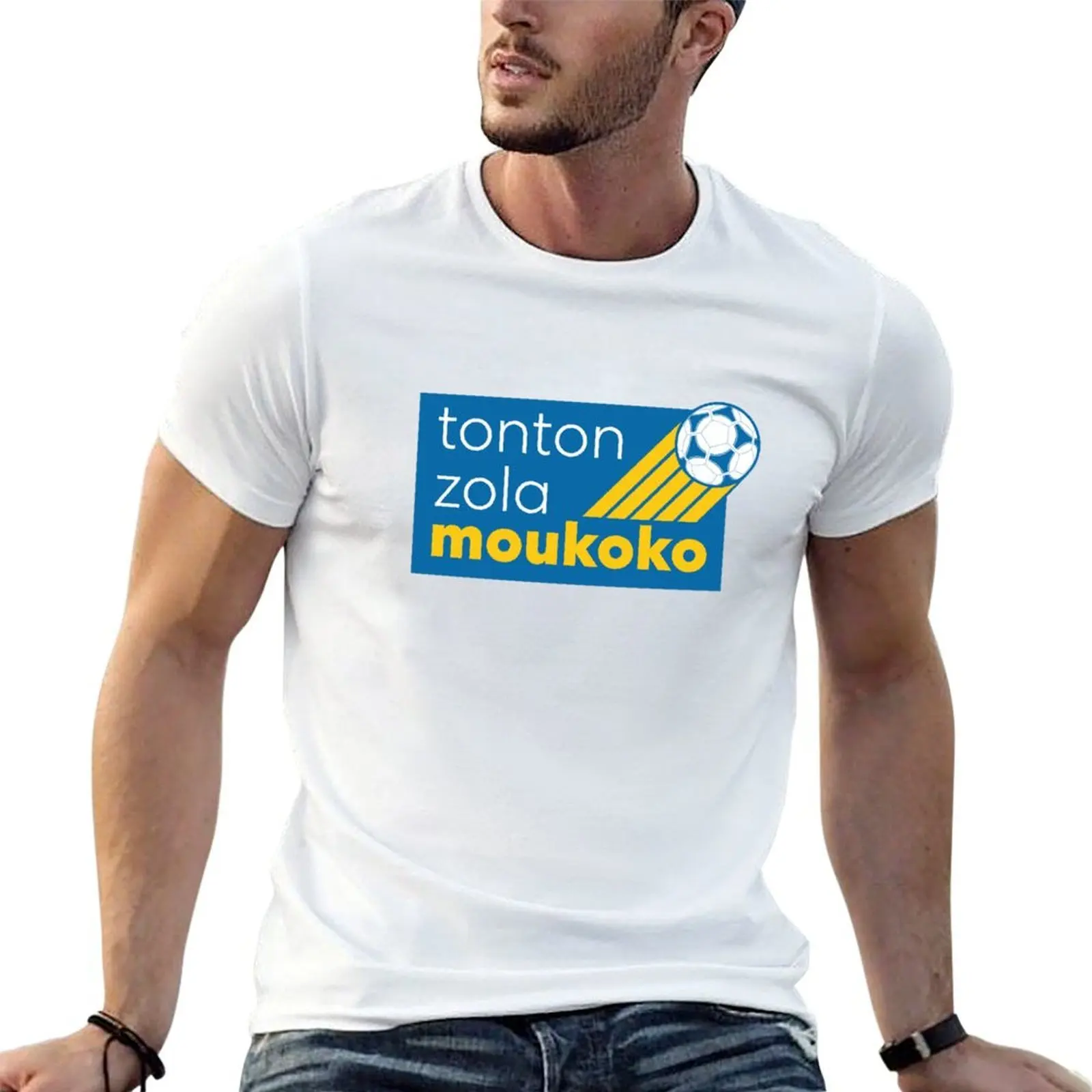 Фото Футболка с логотипом Tonton Zola Moukoko, хлопковая футболка, мужская простая футболка №1
