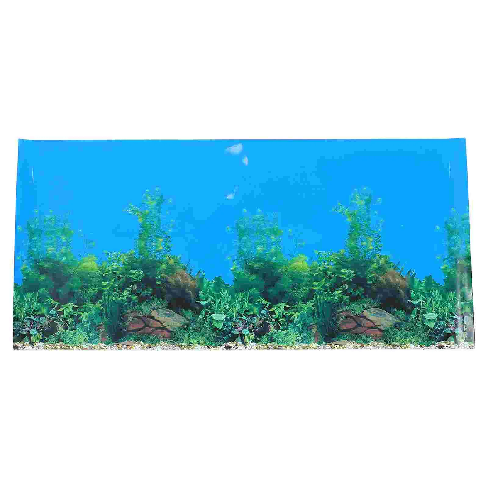 

Aquarium Underwater Fish Backdrop Sticker Tank Decorative 3D Cling Picture Paper Decoration Decal Coral Poster Adhesive