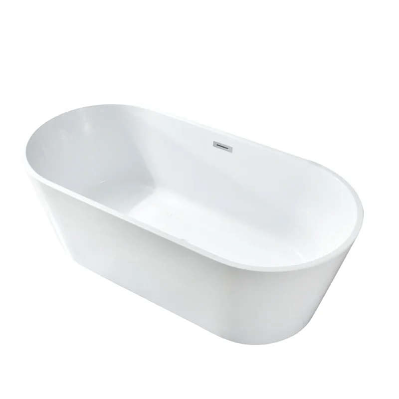 

White Acrylic Oval 150 * 80 * 58 Cm Bathtub Without Base