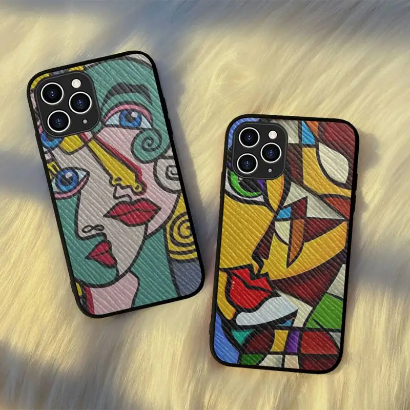 

Picasso Abstract Phone Case Hard Leather Case for iPhone 11 12 13 Mini Pro Max 8 7 Plus SE 2020 X XR XS Coque