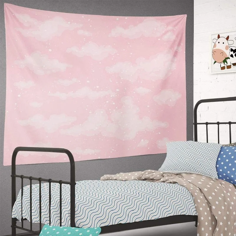 

Nordic Modern Simple Tapestry Living Room Bedroom Background Wall Decoration Sky Cloud Ornament Printed Aesthetic Home Decor