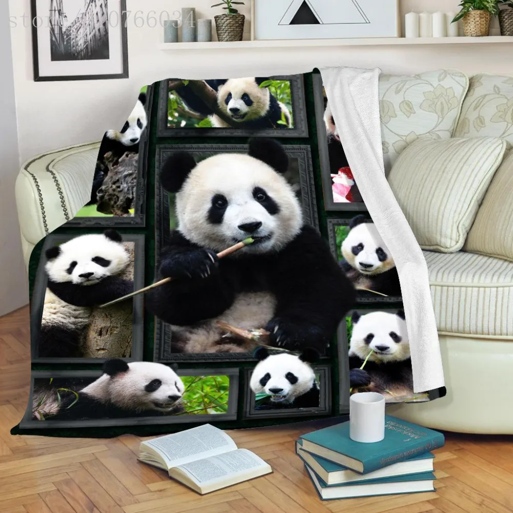 

3D Panda Blanket Animal Series Sherpa Comfort Warm Wearable Quilt Office Air Conditioner Nap Cover Home Textiles Bedroom Decor