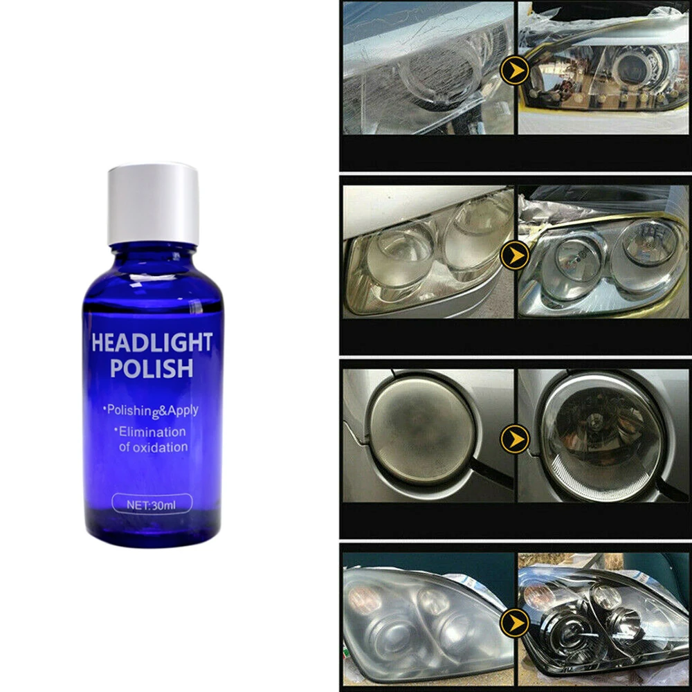 

1Pcs 30ML 9H Headlight Cover Len Restorer Repair Liquid Ceramic Coat Polish Cleaner Renovation Car Lights Protection Accessories