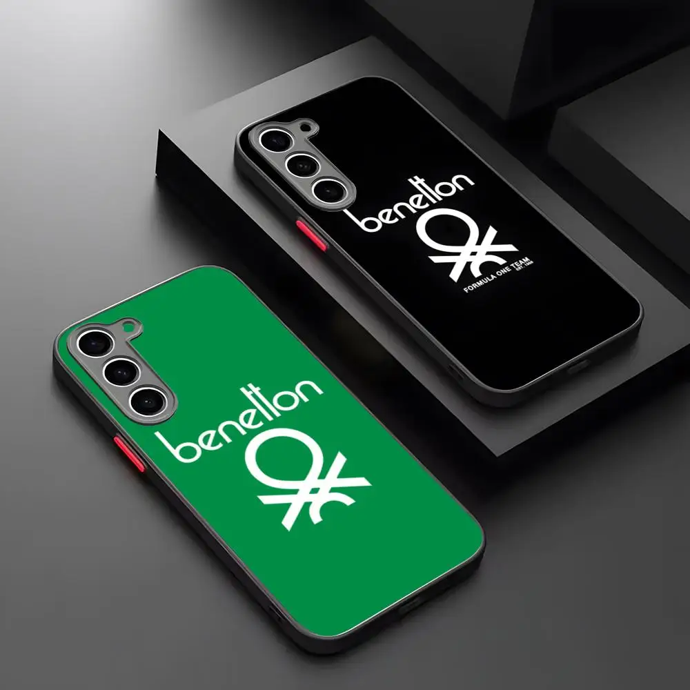 Фото Брендовый чехол для телефона Benetton, матовый прозрачный для Samsung S25Plus S21fe S22 FE S23 Ultra S24 Plus S25, роскошная задняя крышка №1