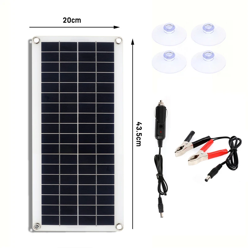Kup 50W Panel Słoneczny 12V Monokrystaliczny Zasilacz USB Przenośny Odkryty Ogniwo Słoneczne Samochód Statek Camping Piesze Wycieczki Podróży Telefon ładowarka