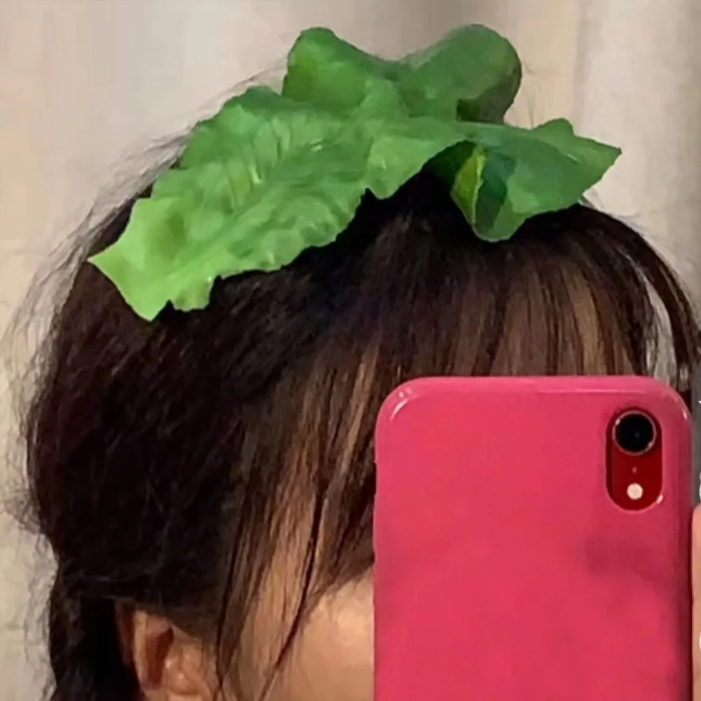 

Creative Simulation Lettuce Hair Clip Green Vegetable Leaves Hair Ornaments Quirky Bangs Clip Personalized Women Girl Headdress