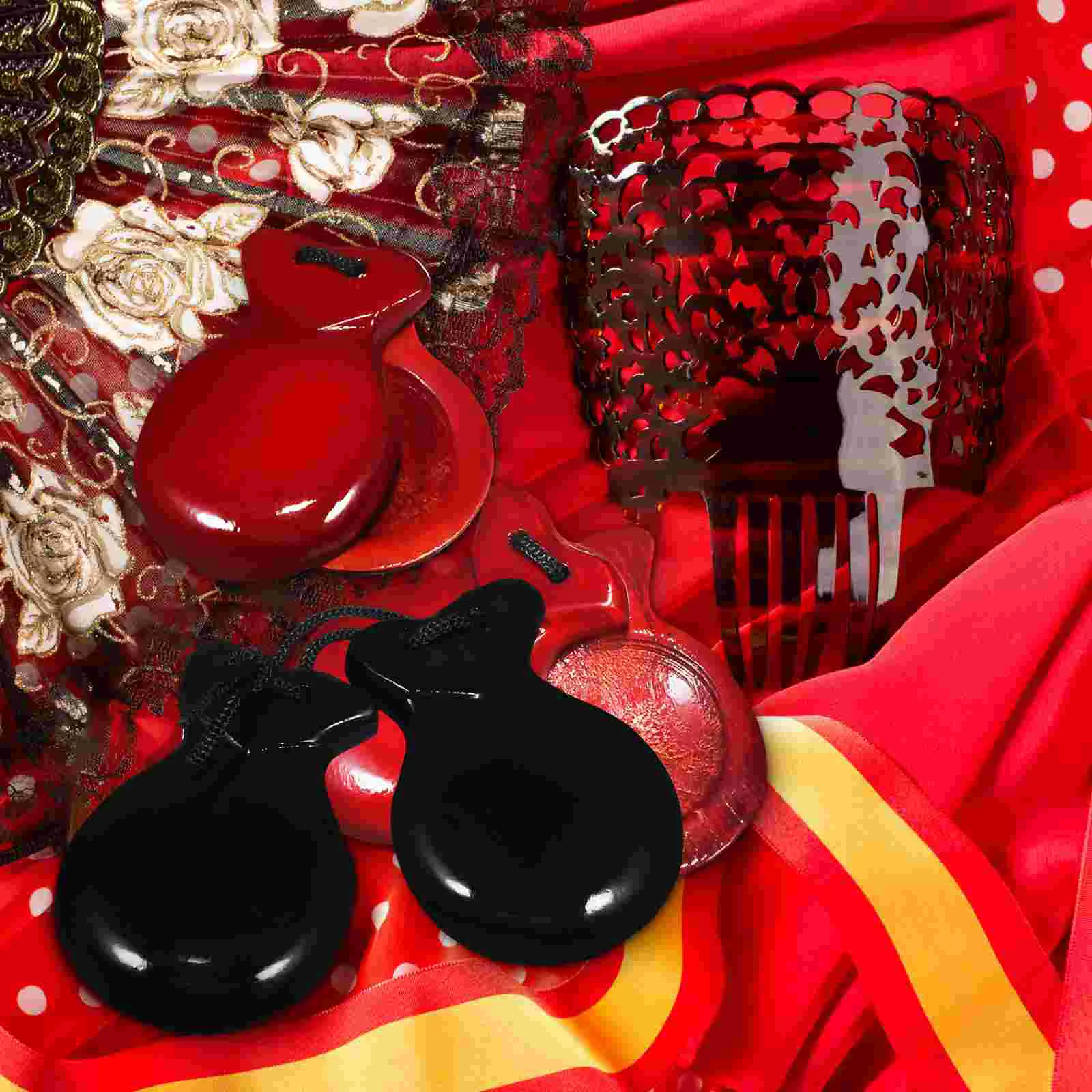 2-парные куранты музыкальные инструменты кастаньеты на палец из цельного дерева