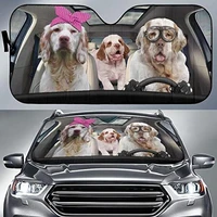 clumber spaniel driving headband eyeglasses dog family car sunshade gift for clumber spaniel lover car windshield durable visor