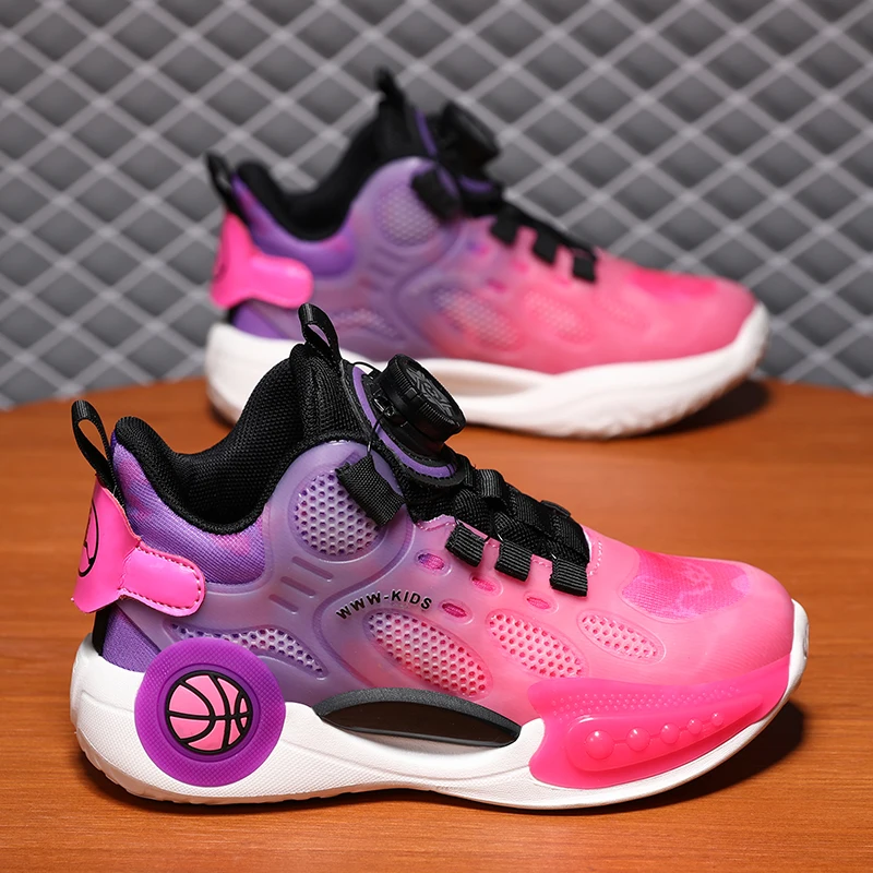 Fashion Kids Sneakers High Qulity Children Basketball Shoes for Boys Lightweight Outdoor Running Shoes Comforthable Girls Shoes