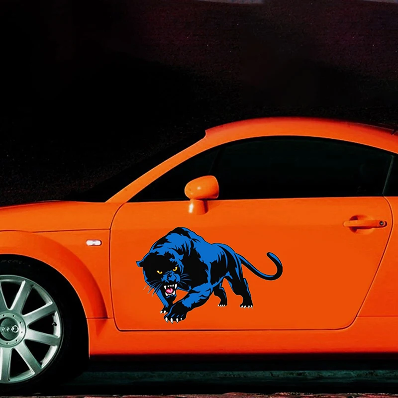 Мультяшные 3D наклейки на автомобиль животные Черная пантера вращающийся бампер