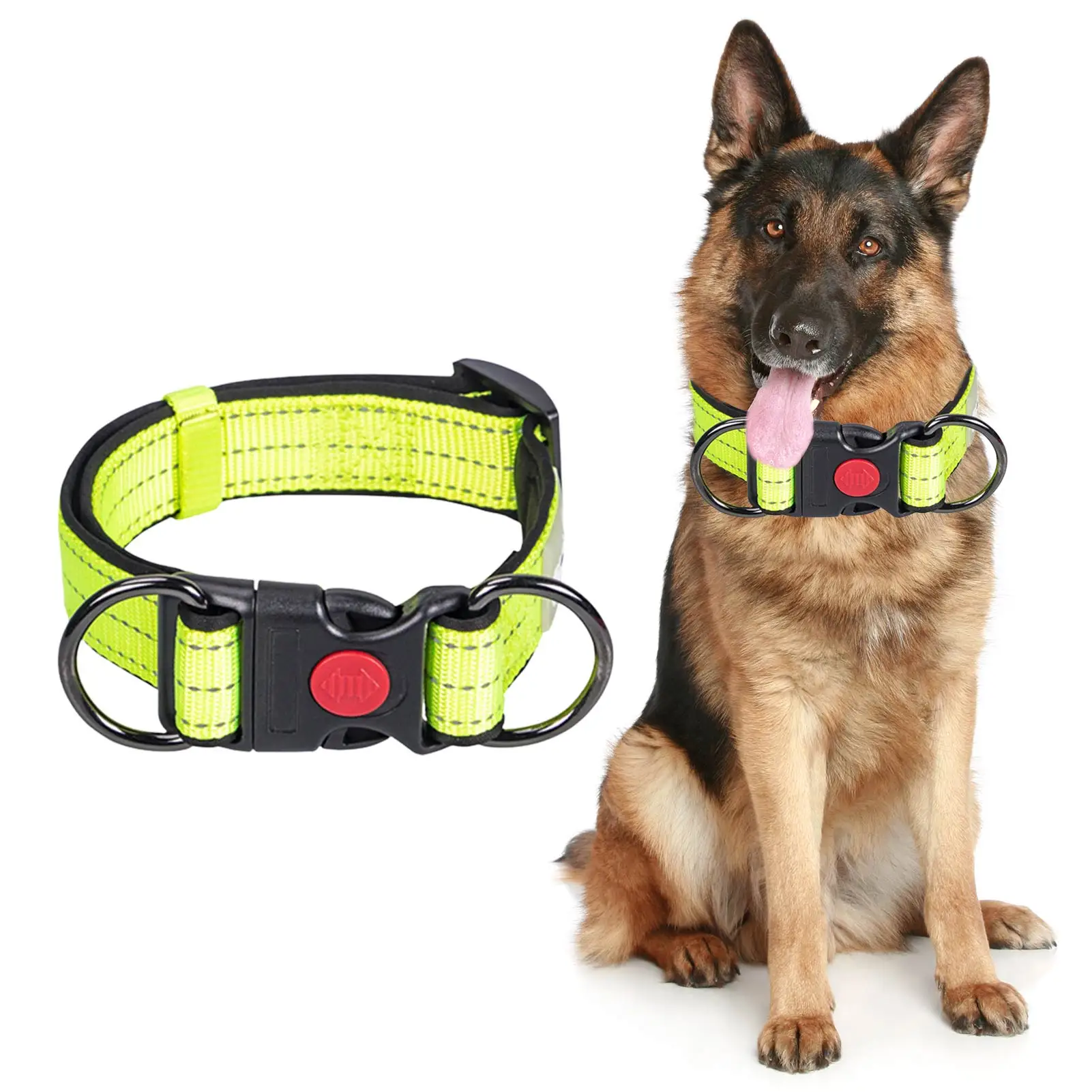 

Reflective Dog Collar Adjustable Dog Collar Strap Nylon Pet Collars For Small Medium Dogs Walking Running Training Quick To