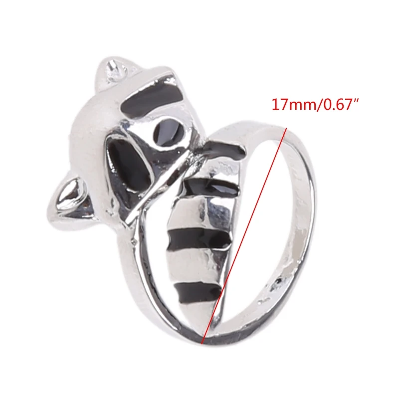Регулируемые кольца с изображением животного серебряное кольцо енотом