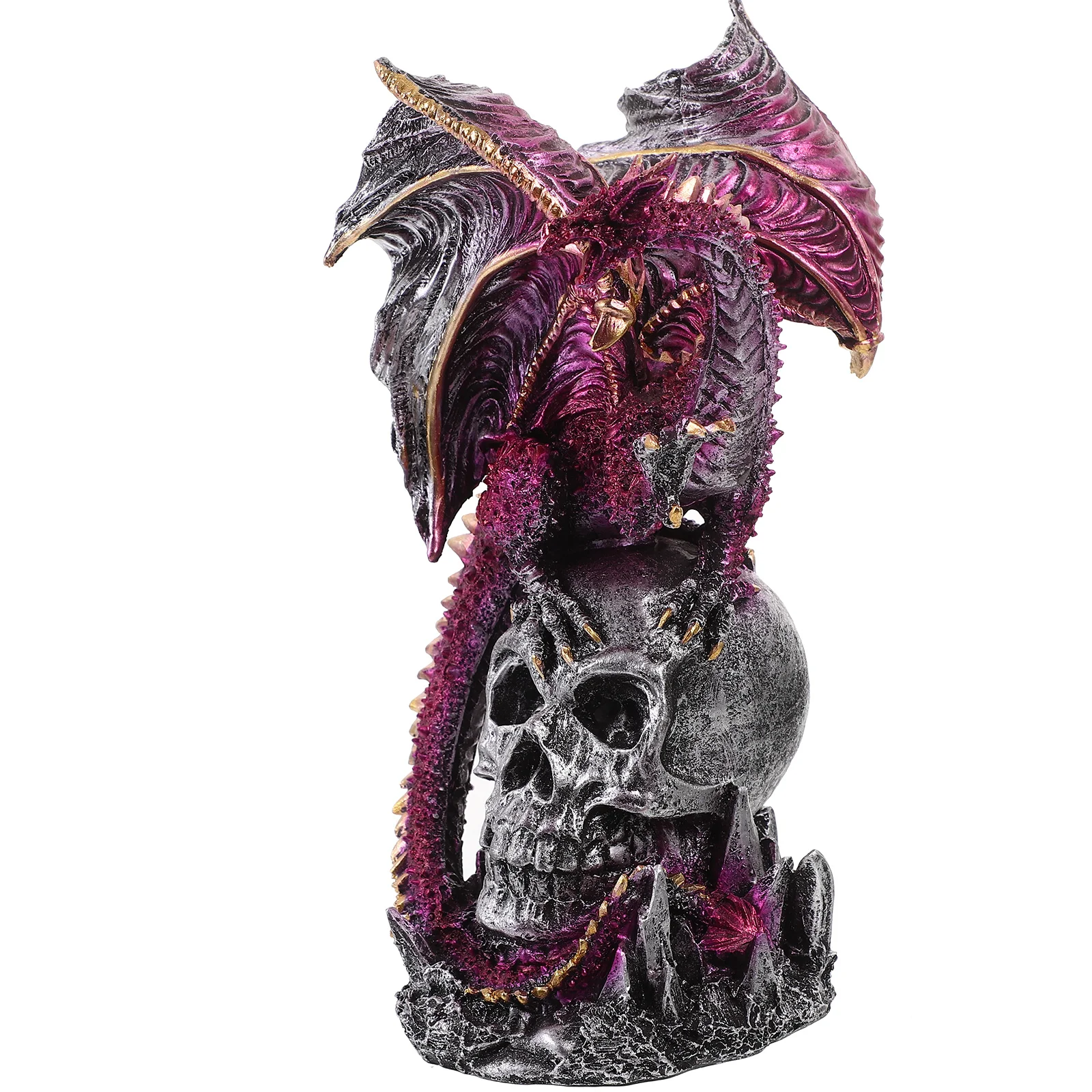 

Resin Dragon Figurine Ornament Battle Statue Standing Evil Halloween Crafts Decor Gothic home