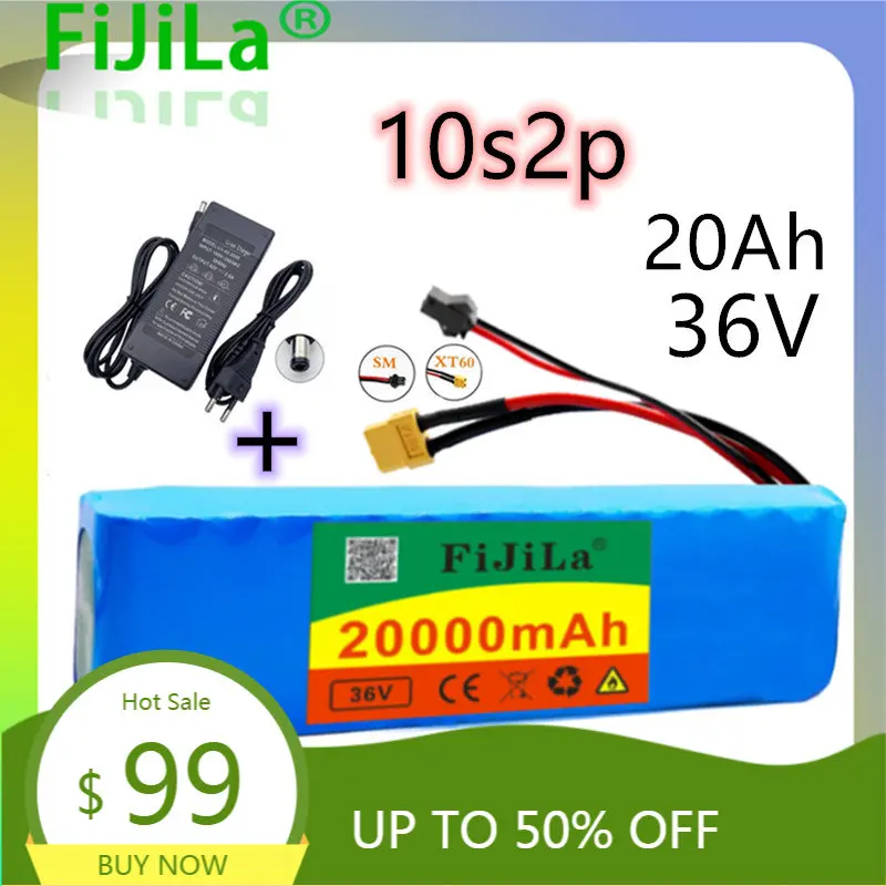 

10S2P 36V 20Ah 18650 Rechargeable battery pack 20000mAh,modified Bicycles,electric vehicle 42V Protection PCB +42V Charger