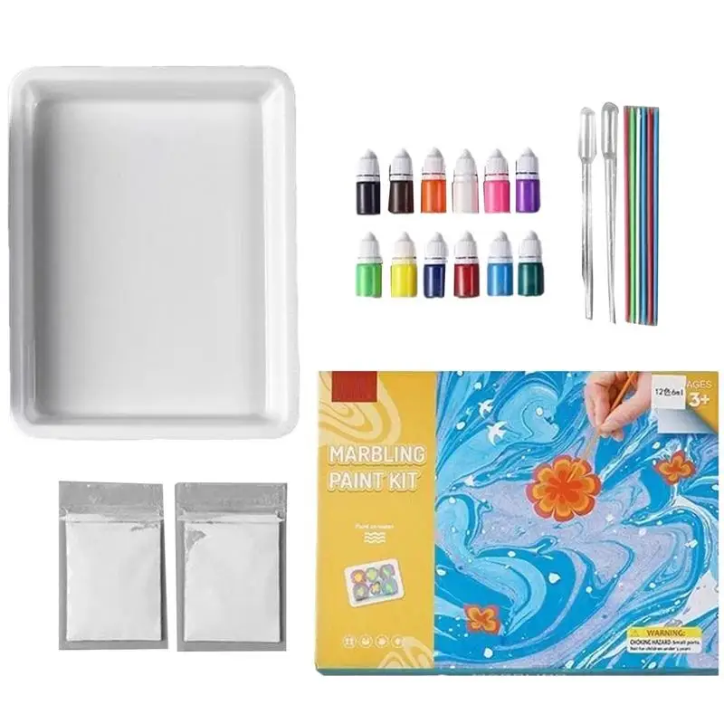 

Water Marbling Paint Set Water Marbling Kit For Fabric Paper Creative Presents Ideas Arts And Crafts For Girls Boys Tween Ages 6
