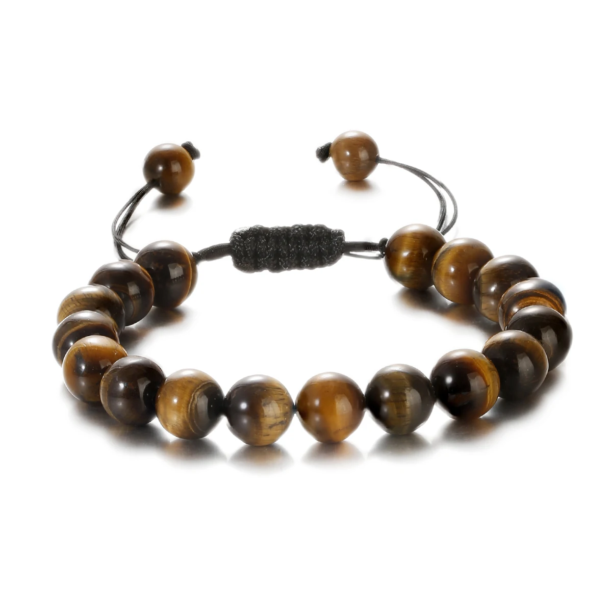 

10mm Trendy Tiger Eye Stone Braided Bracelet Healing Balance Prayer Natural Bracelet For Men Women Jewelry Gift