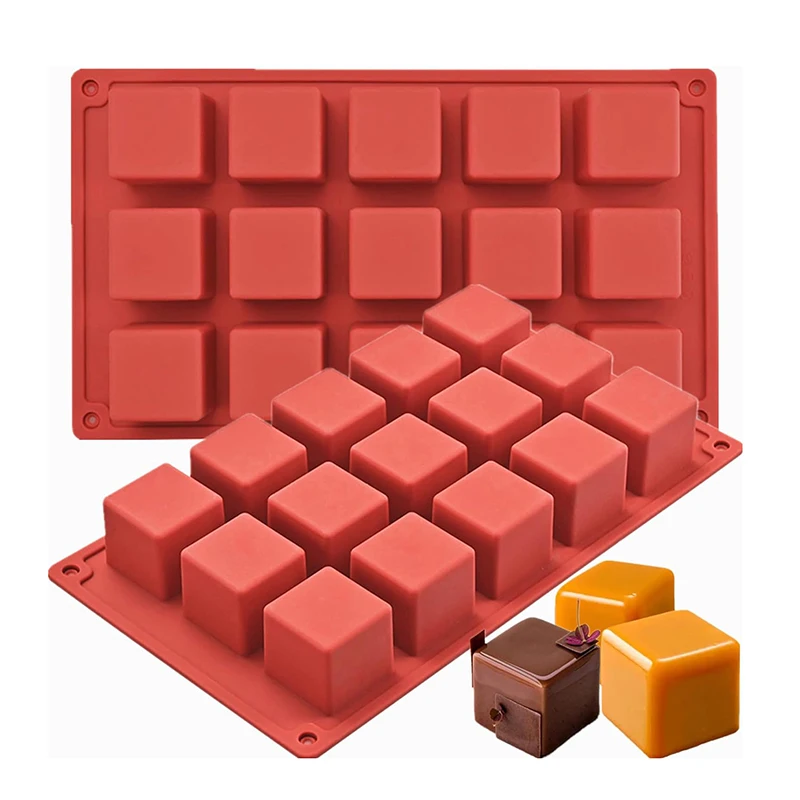 

Cube Cake Silicone Mold 3D Square Mousse Baking Mould French Dessert Moule Chocolate Brownie Bite Pastry Jello Ice Cream Cube