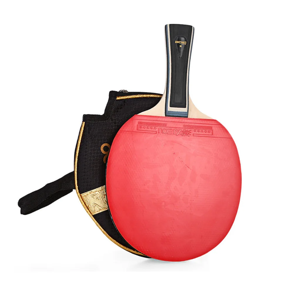 

Bat Table Tennis Racket Reverse Glue Sports Strong Spin With Bag Wood+Rubber 1 Pc 7 Ply Comfortable Double-sided One-star
