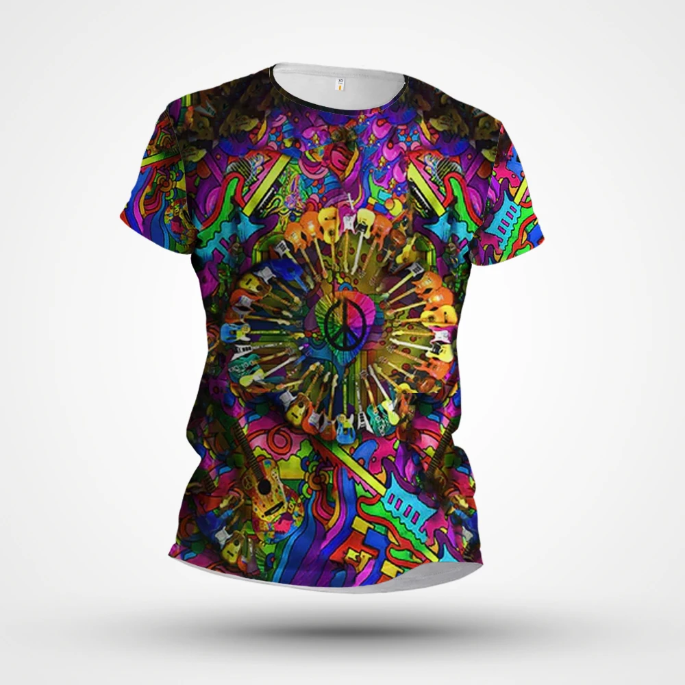 

2023 New Men's T-shirt 3D Printing Customized Short Sleeve Summer Personalized Black T-shirt Colorful and Handsome Trendy Men