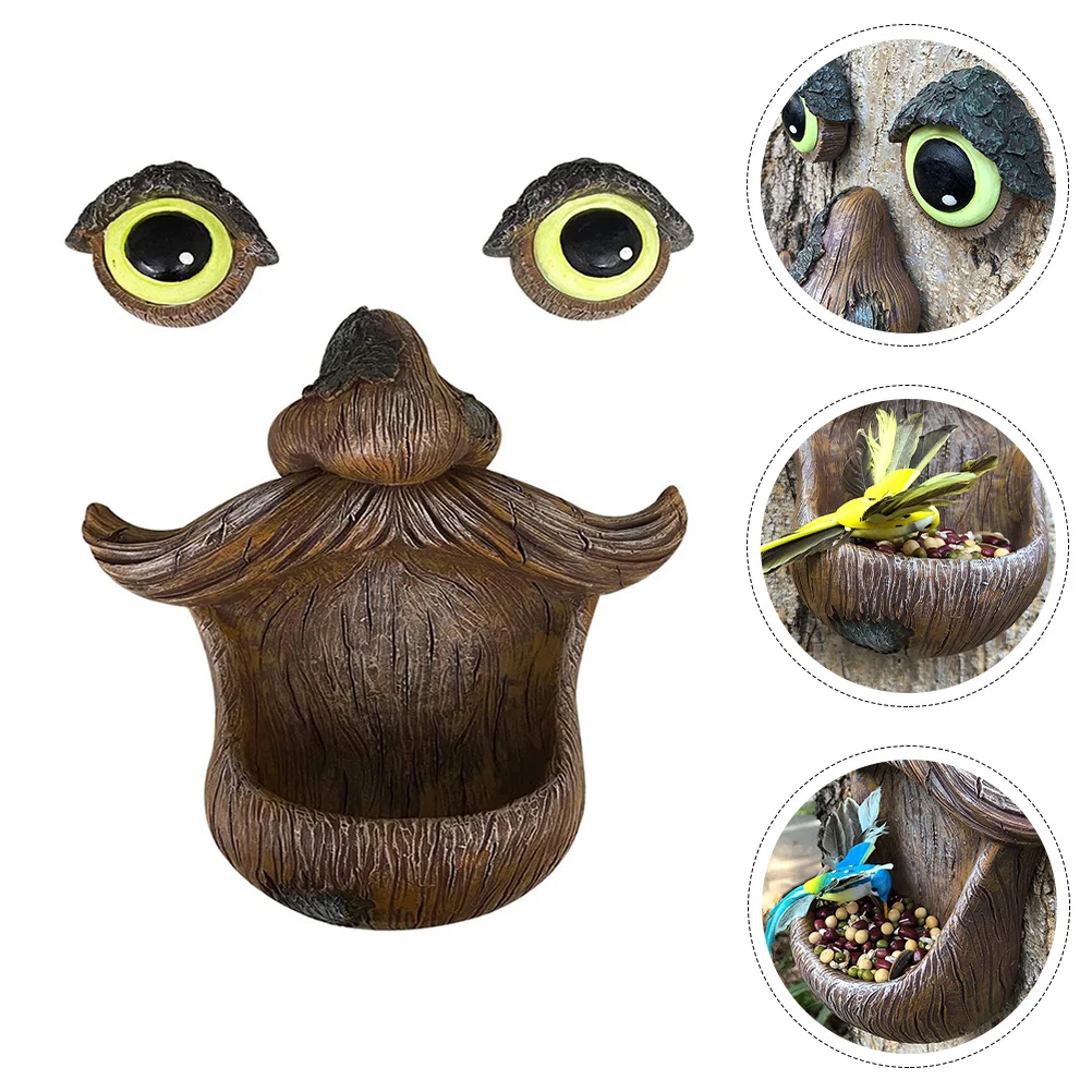 

Bird Food Dispenser Old Man Tree Face Bird Feeder Garden Tree Decoration