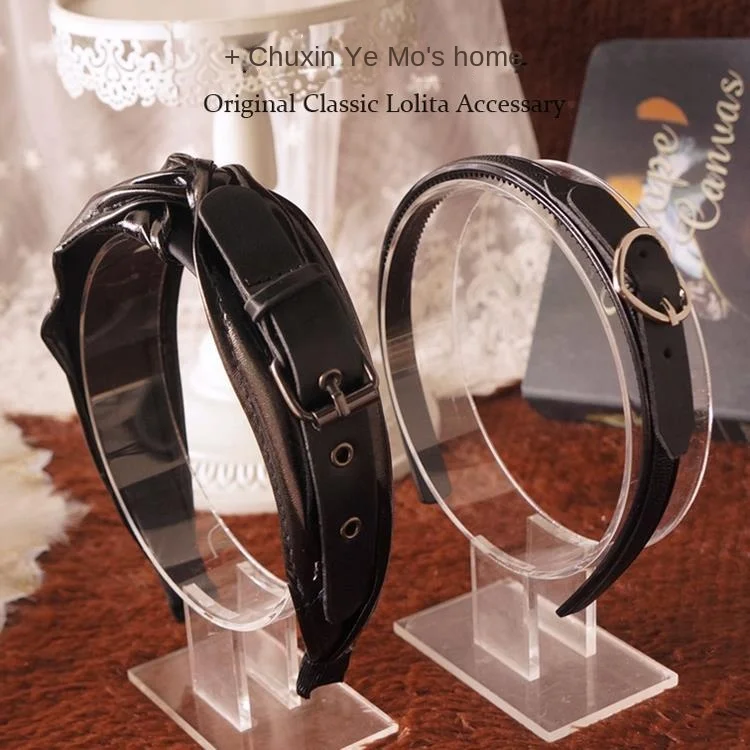 

Harajuku Women Girls Plush Punk Love Heart Headbands Hair Hoop Gothic Lolita Furry Leather buckle Hair Hoops Hair Accessories