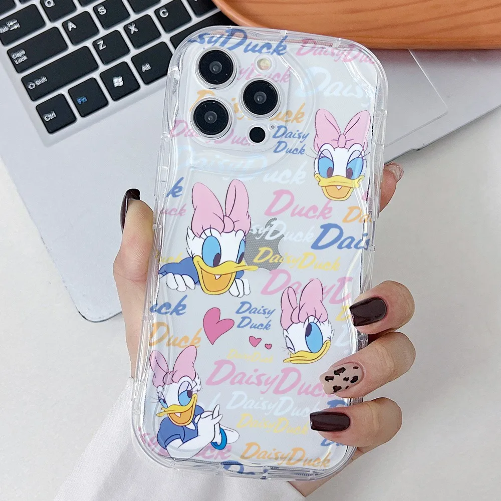 Funny Donald Duck Phone Case for Oppo A98 A94 A79 A78 A76 A74 A60 A58 A57 A55 A54 A53 A38 A17 A16 A15 A3x 5G 3D Wave Clear Cover